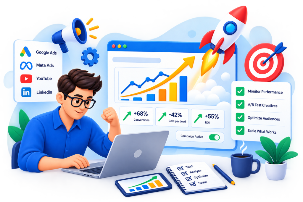 Digital marketing campaign launch and optimization